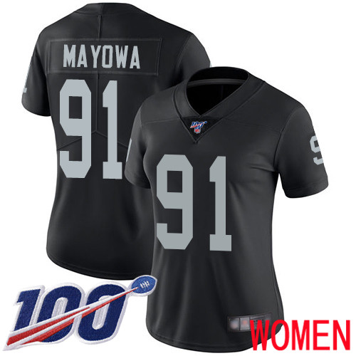 Oakland Raiders Limited Black Women Benson Mayowa Home Jersey NFL Football #91 100th Season Jersey->women nfl jersey->Women Jersey